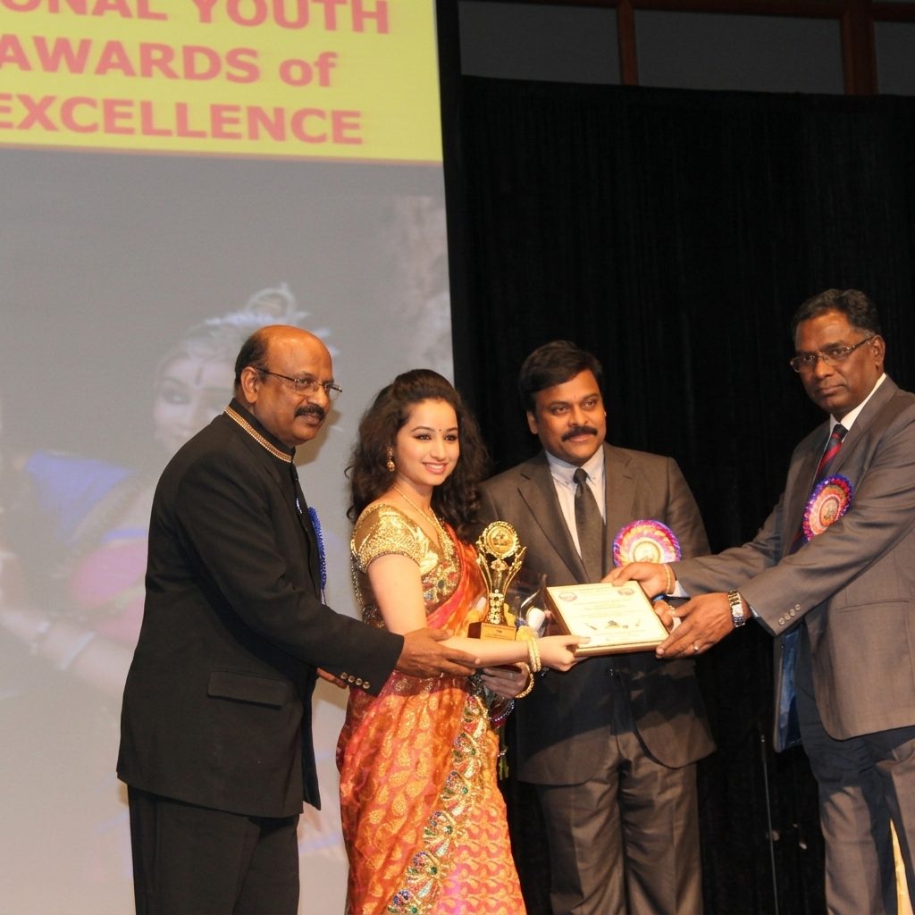 Award ceremony on stage at Echoes of India gala